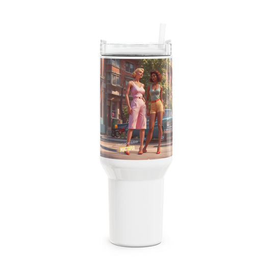 40oz Tumbler, Two Chicks Walking Design